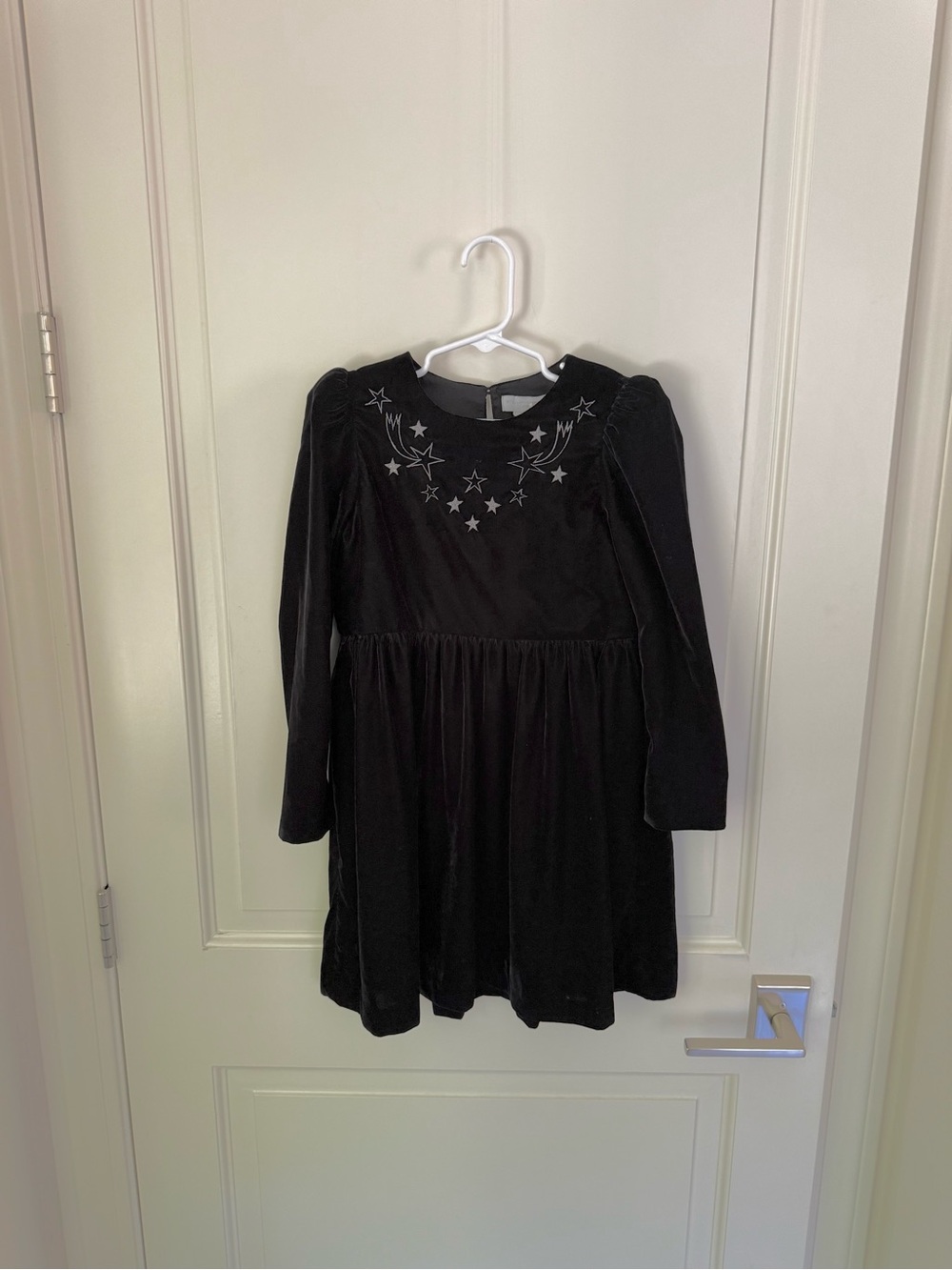 Stella McCartney Girls Black Velvet Silver Star Party Dress size 8 - Runs Slim
